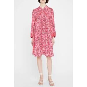 Natalie Martin 100% Silk Short Fiore Swing Dress Gloriosa Hot Pink Floral XL NWT